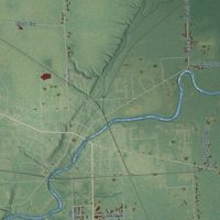 Second close-up of the map of Vassar, Tuscola County, Michigan print showing more streets and buildings