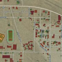 Second close-up of the map of Vaughn, New Mexico print showing more streets and buildings