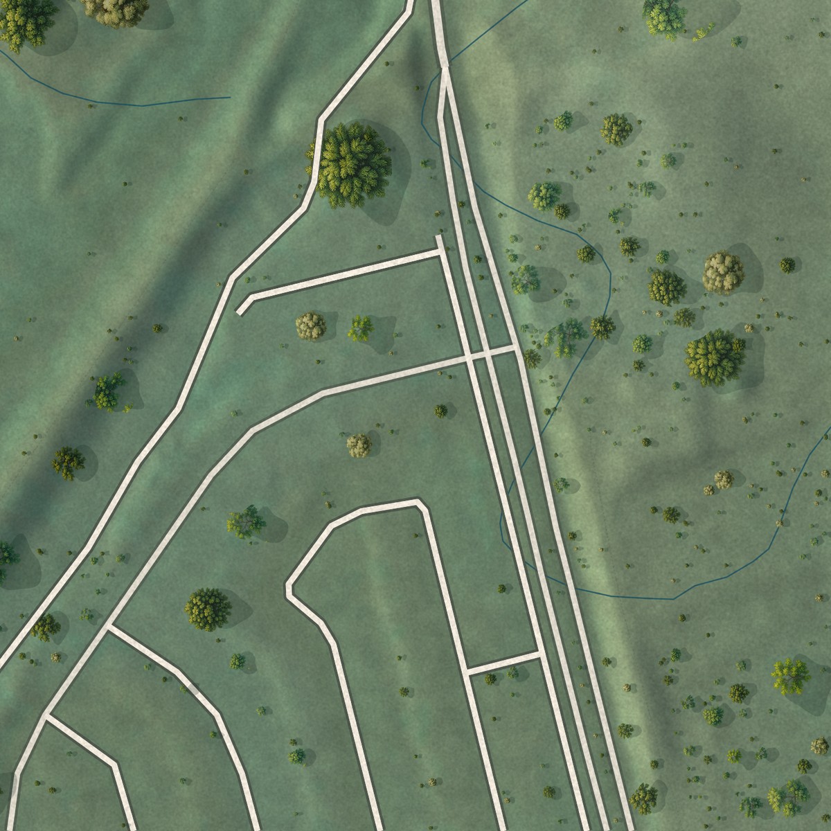 Second close-up of the map of Vayas, Puerto Rico print showing more streets and buildings