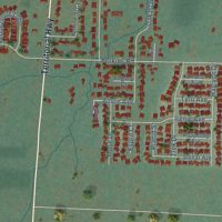 Second close-up of the map of Veneta, Oregon print showing more streets and buildings