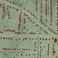 Second close-up of the map of Venetian Hills, Georgia print showing more streets and buildings