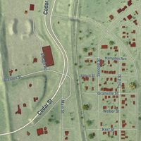 Second close-up of the map of Venice, Illinois print showing more streets and buildings