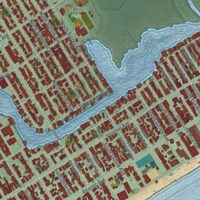 Second close-up of the map of Ventnor City, New Jersey print showing more streets and buildings