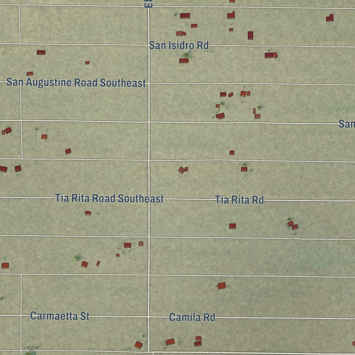 Second close-up of the map of Ventura, New Mexico print showing more streets and buildings