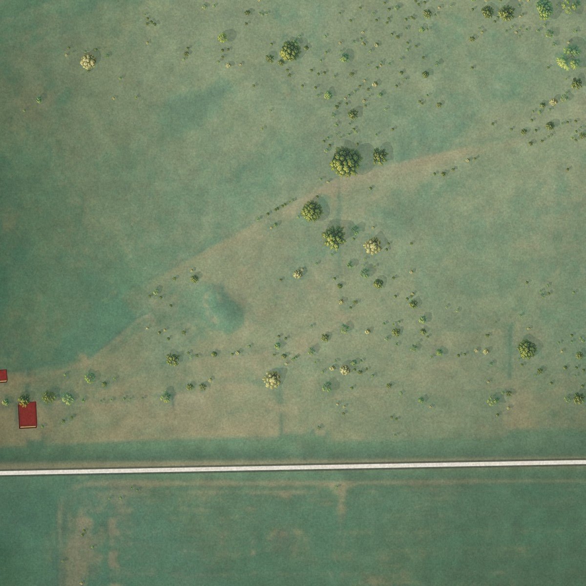 Second close-up of the map of Venturia, North Dakota print showing more streets and buildings