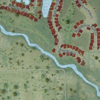 Second close-up of the map of Verandah, Florida print showing more streets and buildings