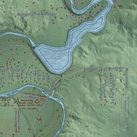 Second close-up of the map of Vergennes, Michigan print showing more streets and buildings