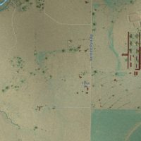 Second close-up of the map of Veribest, Texas print showing more streets and buildings