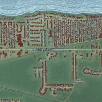 Second close-up of the map of Vermilion, Ohio print showing more streets and buildings