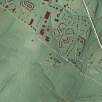 Second close-up of the map of Vernfield, Pennsylvania print showing more streets and buildings