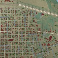 Second close-up of the map of Vernon, Texas print showing more streets and buildings