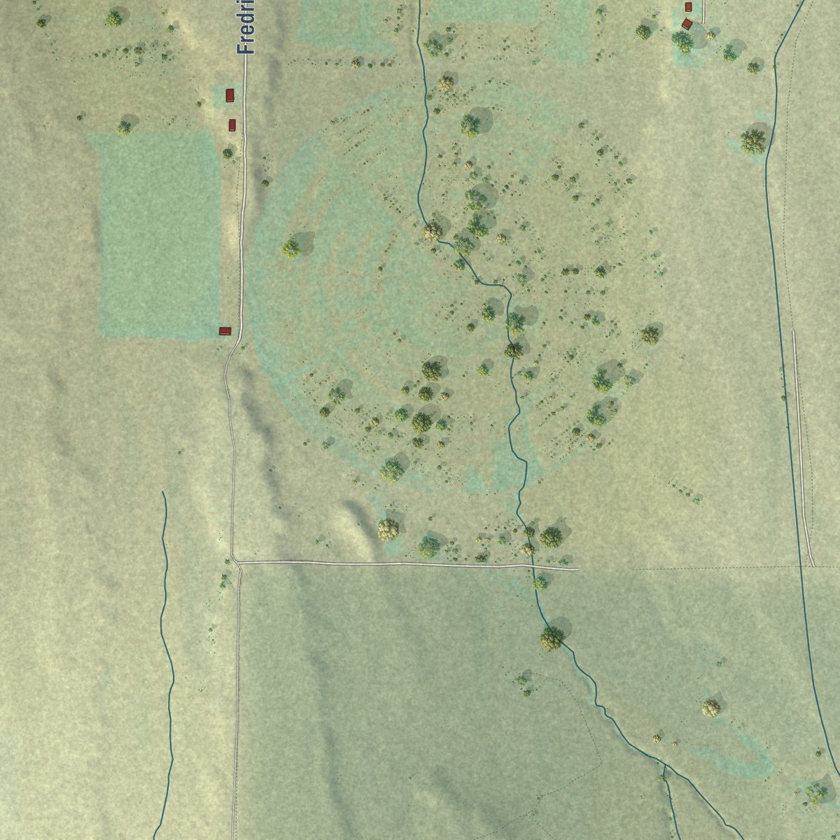 Second close-up of the map of Vernon, Utah print showing more streets and buildings