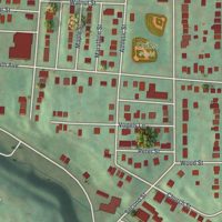 Second close-up of the map of Verona, Pennsylvania print showing more streets and buildings