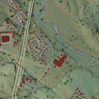 Second close-up of the map of Verona, Virginia print showing more streets and buildings