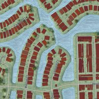 Second close-up of the map of Verona Walk, Florida print showing more streets and buildings