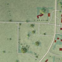 Second close-up of the map of Vesta, Minnesota print showing more streets and buildings