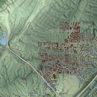 Second close-up of the map of Vestavia Hills, Alabama print showing more streets and buildings