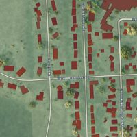 Second close-up of the map of Viborg, South Dakota print showing more streets and buildings