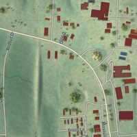 Second close-up of the map of Viburnum, Missouri print showing more streets and buildings