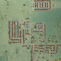Second close-up of the map of Vicksburg, Michigan print showing more streets and buildings