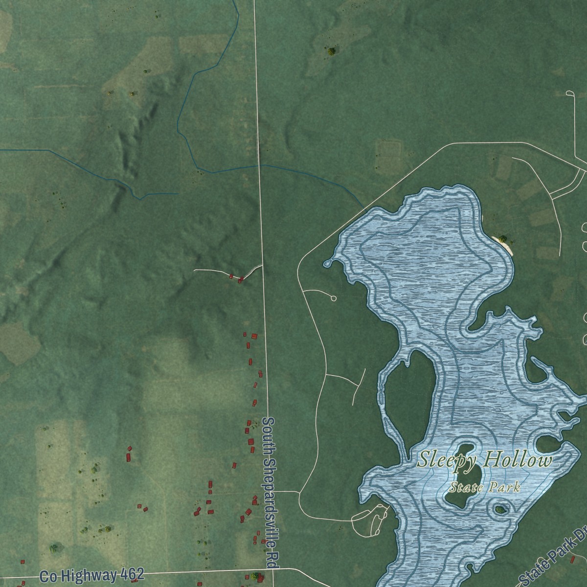 Second close-up of the map of Victor, Michigan print showing more streets and buildings