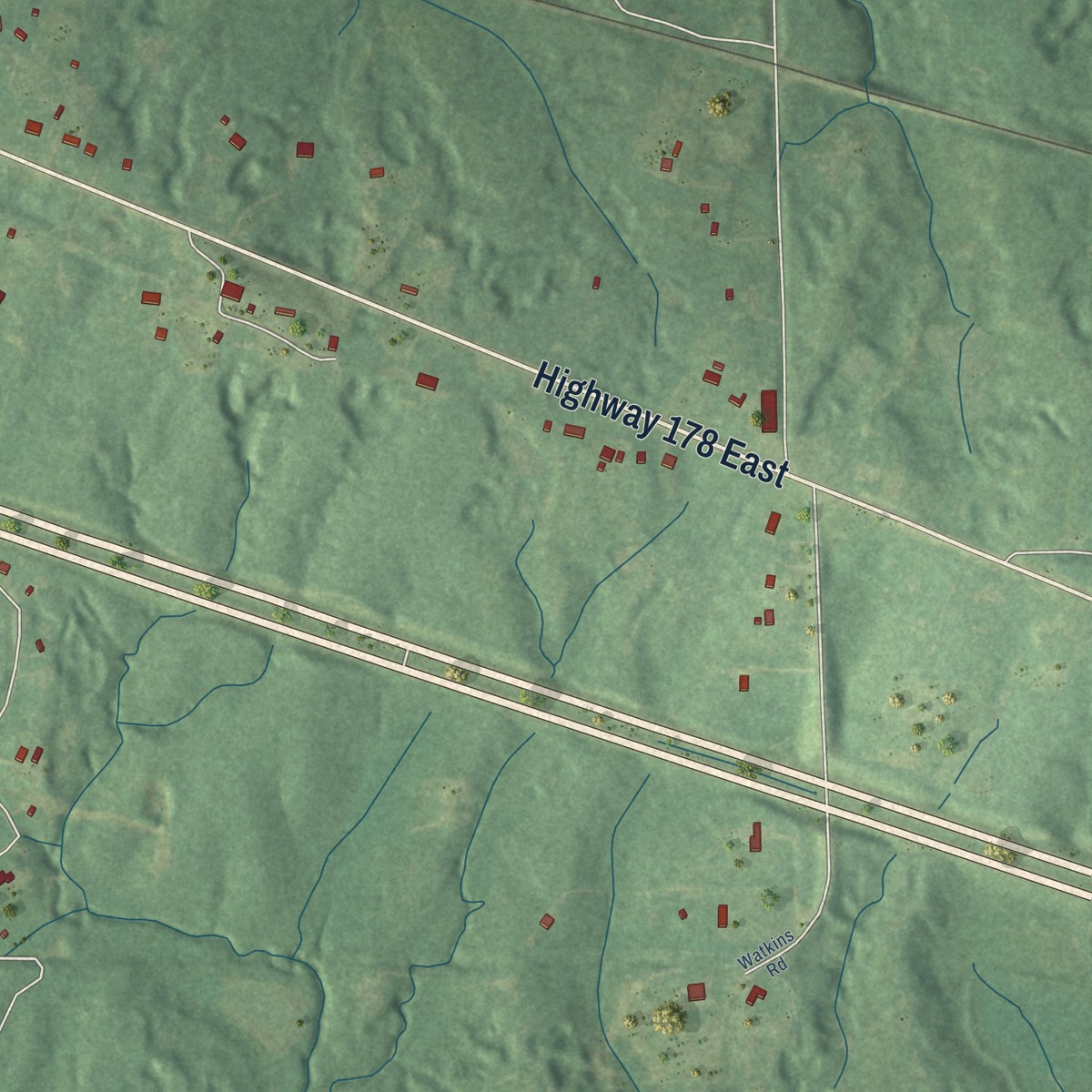 Second close-up of the map of Victoria, Mississippi print showing more streets and buildings