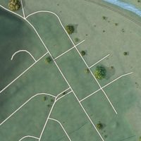 Second close-up of the map of Victory Gardens, New Jersey print showing more streets and buildings