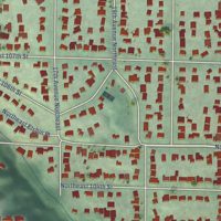 Second close-up of the map of Victory Heights, Washington print showing more streets and buildings