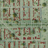 Second close-up of the map of Victory, Minnesota print showing more streets and buildings