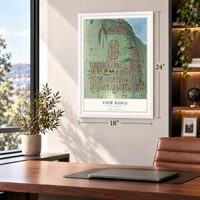 View Ridge, Washington map, 18 x 24 inch print in a white frame in a home office