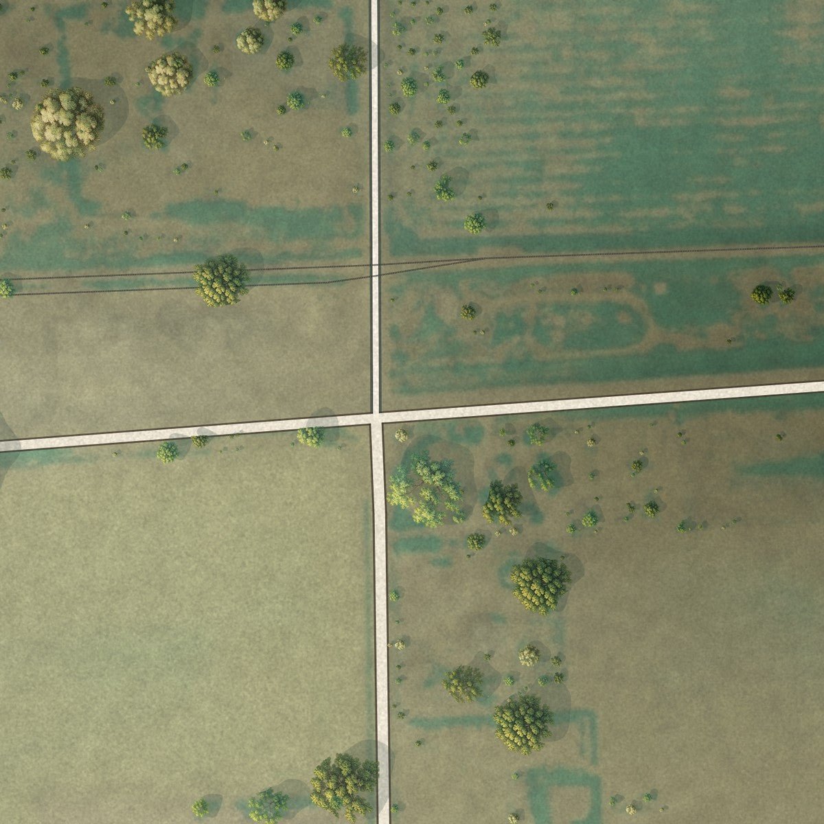 Second close-up of the map of Vilas, Colorado print showing more streets and buildings