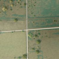 Second close-up of the map of Vilas, Colorado print showing more streets and buildings