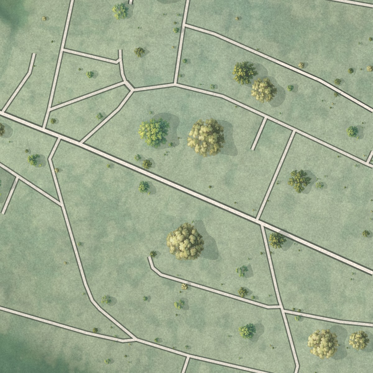 Second close-up of the map of Villa Calma, Puerto Rico print showing more streets and buildings