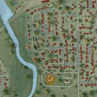 Second close-up of the map of Villa Grove, Illinois print showing more streets and buildings
