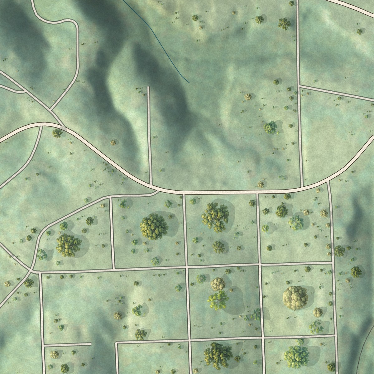 Second close-up of the map of Villa Heights, Virginia print showing more streets and buildings
