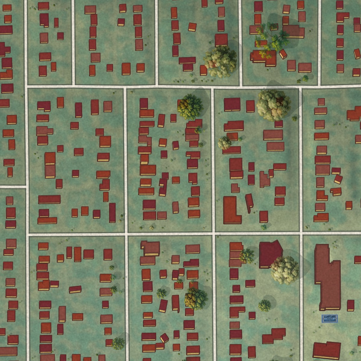 Second close-up of the map of Villa Park, Colorado print showing more streets and buildings