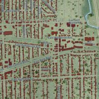 Second close-up of the map of Villa Park, Illinois print showing more streets and buildings
