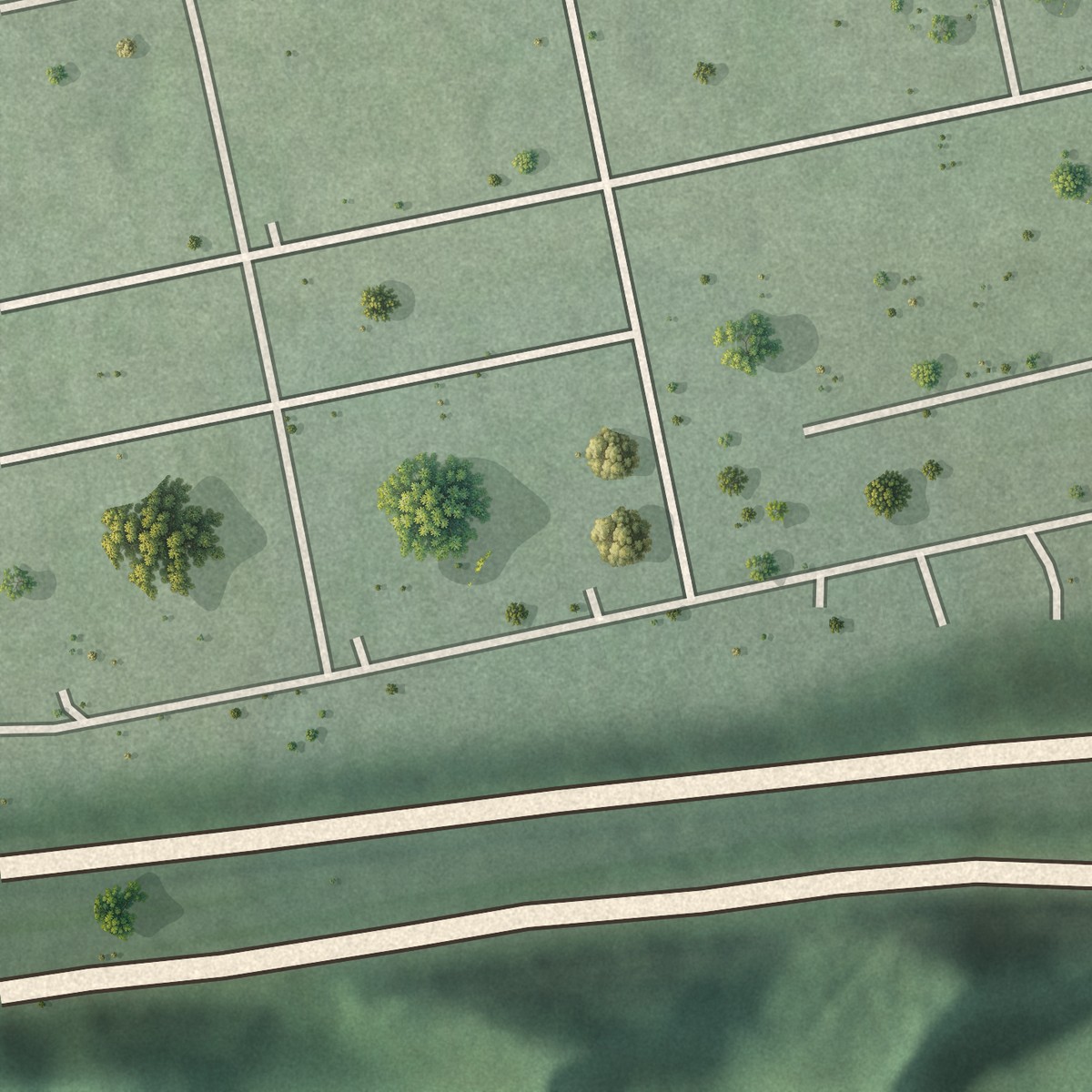 Second close-up of the map of Villa Quintero, Puerto Rico print showing more streets and buildings