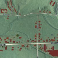 Second close-up of the map of the Village of Arcade, New York print showing more streets and buildings