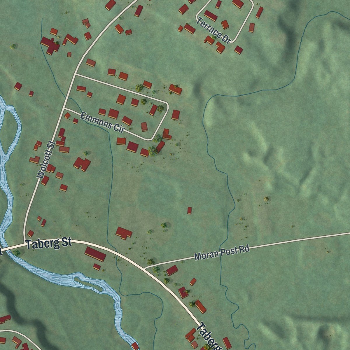 Second close-up of the map of the Village of Camden, New York print showing more streets and buildings