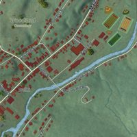 Second close-up of the map of the Village of Delhi, New York print showing more streets and buildings