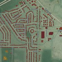 Second close-up of the map of the Village of Hamburg, New York print showing more streets and buildings