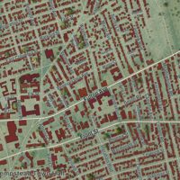 Second close-up of the map of the Village of Hempstead, New York print showing more streets and buildings