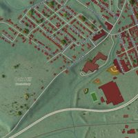 Second close-up of the map of the Village of Herkimer, New York print showing more streets and buildings