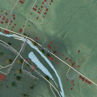 Second close-up of the map of the Village of Hunter, New York print showing more streets and buildings
