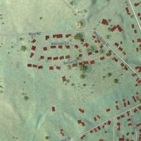 Second close-up of the map of the Village of Lowville, New York print showing more streets and buildings
