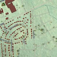 Second close-up of the map of the Village of Manlius, New York print showing more streets and buildings