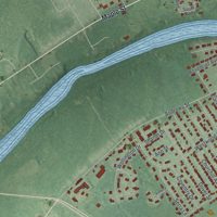 Second close-up of the map of the Village of Massena, New York print showing more streets and buildings