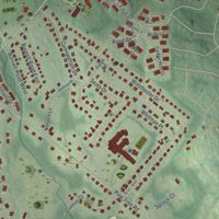 Second close-up of the map of the Village of Monroe, New York print showing more streets and buildings