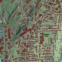 Second close-up of the map of the Village of Ossining, New York print showing more streets and buildings